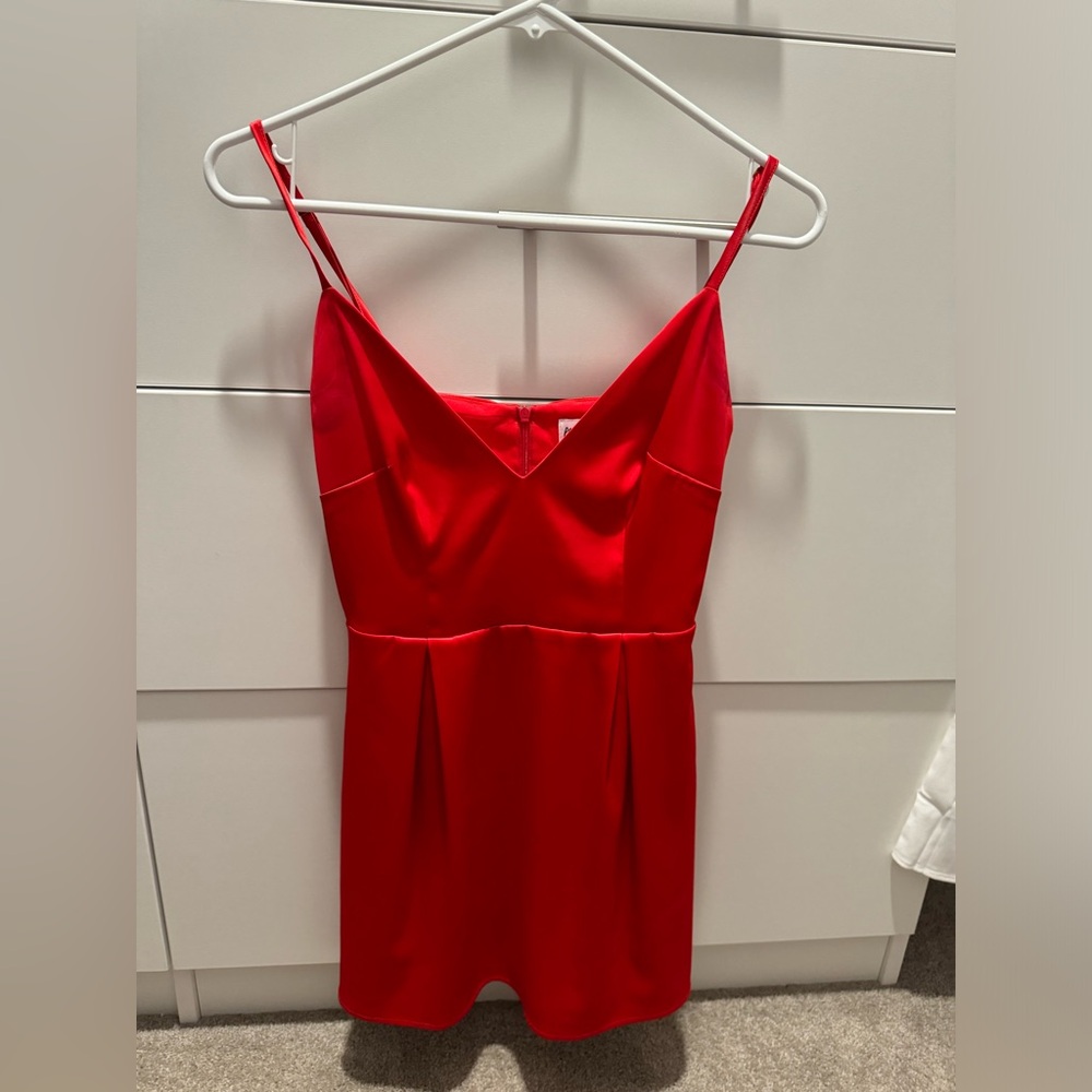 Princess Polly, red satin mini dress. Size 2